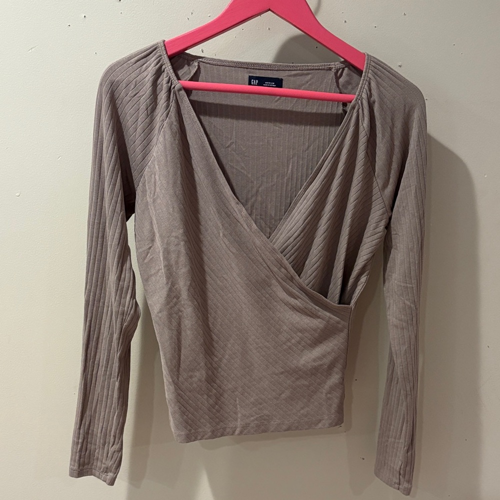 Gap shirred wrap top